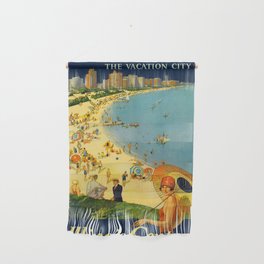 Chicago Vacation City, 1920s Travel Poster Wall Hanging