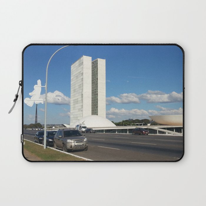Brazil Photography - National Congress Building In Brasilia Laptop Sleeve