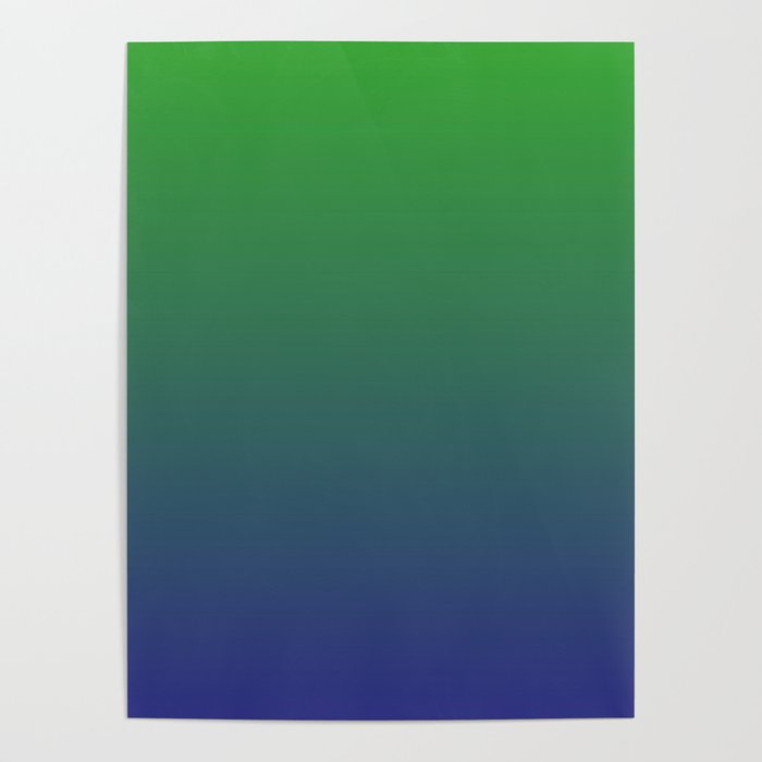 Ombre | Color Gradients | Gradient | Two Tone | Green | Blue | Poster