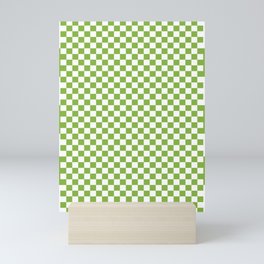 Chequerboard Pattern - Green Mini Art Print