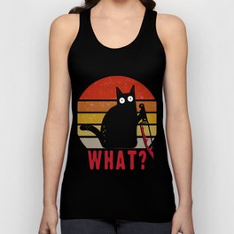 Black cat with knife what ? Tank Top