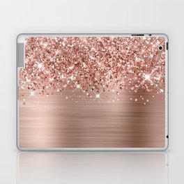 Glittery Rose Gold Glam Faux Glitter Look Laptop Skin