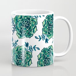 Watercolor houseleek - emerald Coffee Mug
