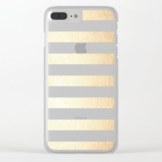 Simply Striped Golden Copper Sun Clear iPhone Case