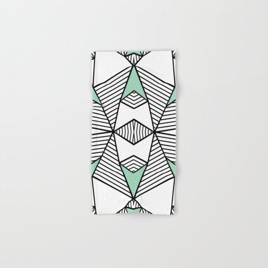 Triangle Tribal Mint Hand & Bath Towel