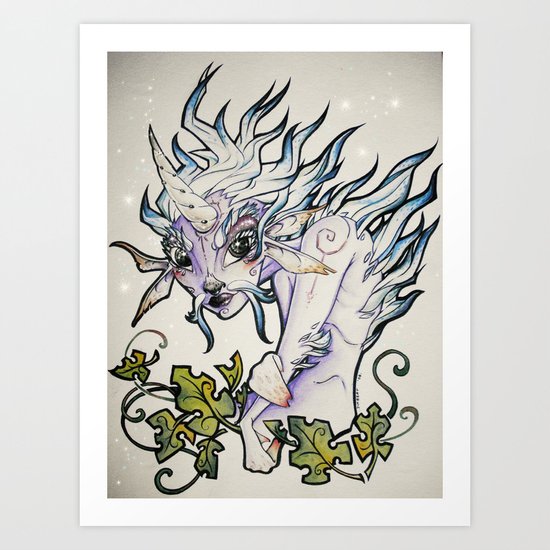 Unicorn Elf Art Print