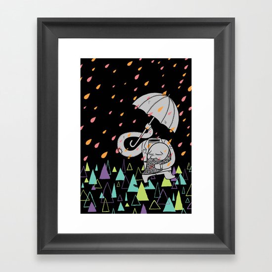 Running From The Rain Framed Art Print