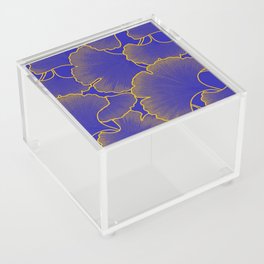 Indigo Blue and Honey golden Genko Leaves  Acrylic Box