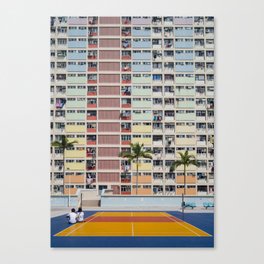 Pastel colors and a tennis court in Hong Kong | Travel photography Asia Canvas Print