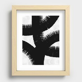 Modern Abstract Black and White No8 Recessed Framed Print