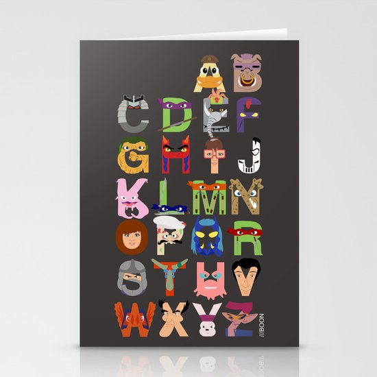 TMNT ABCs Stationery Cards
