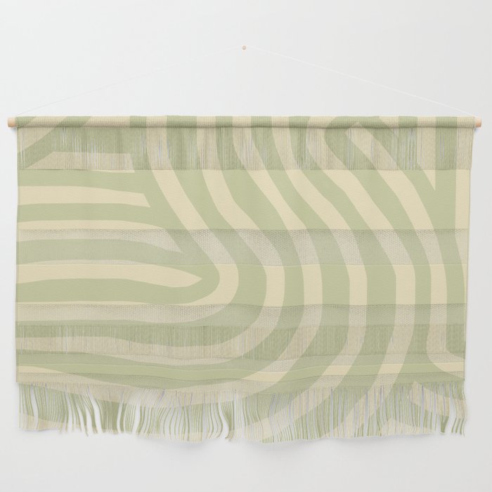 Soft sage green stripe pattern Wall Hanging
