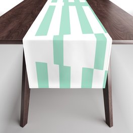 Stripes on Stripes - Mint Green and White Table Runner