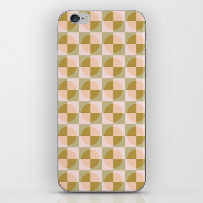 Pastel Checkerboard and Transparent Dots iPhone Skin