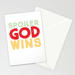 Spoiler God Wins Stationery Card