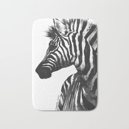 Zebra head - watercolor art Bath Mat