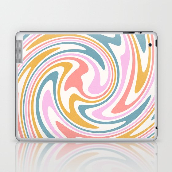 Swirl Wavy Abstract Colorful 70s Laptop & iPad Skin