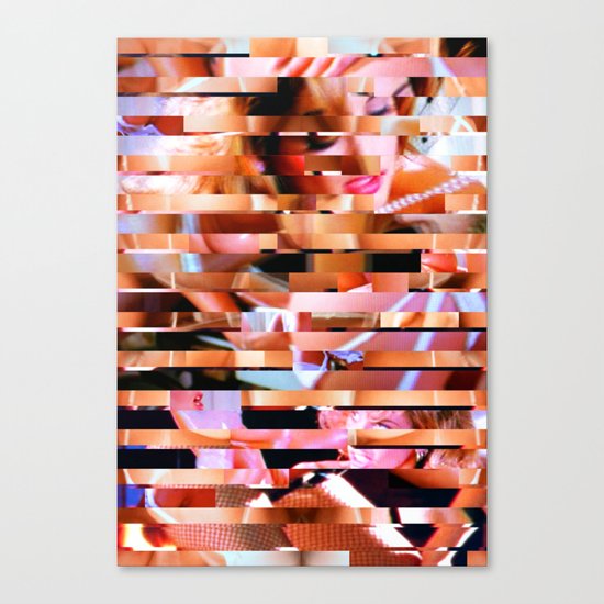 Dinner Party Glitch 1 Canvas Print