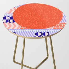 Sunny Sun Day Retro Patterned Abstract Art Side Table