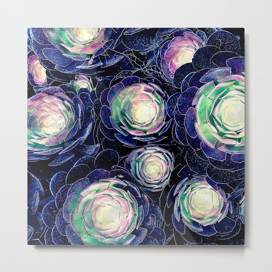 Plant Life At Night Metal Print