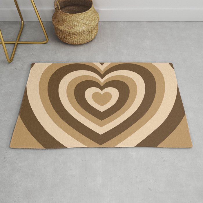 consola profesional seriamente Aesthetic Hypnotic Brown Hearts Rug by Simple Decor | Society6