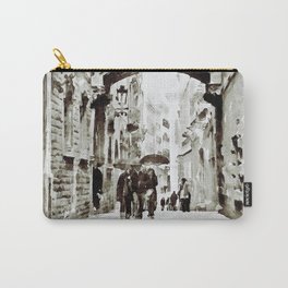 Carrer del Bisbe - Barcelona Black and White Carry-All Pouch