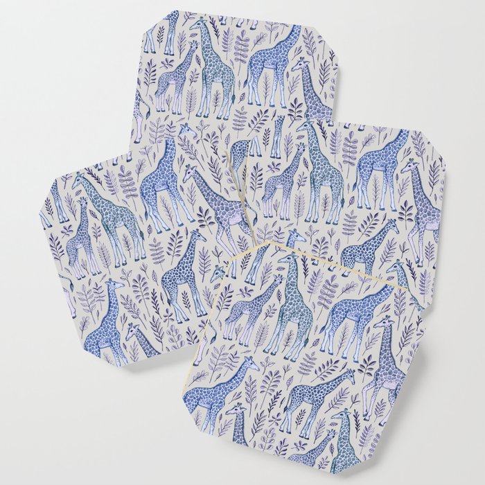 Blue Giraffe Pattern Coaster