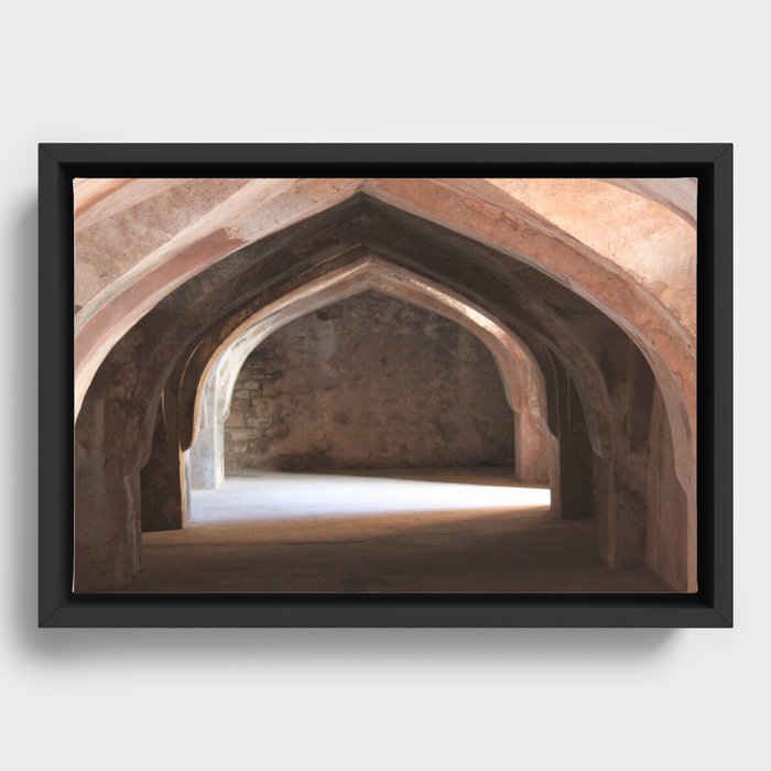 In the catacombs Framed Canvas