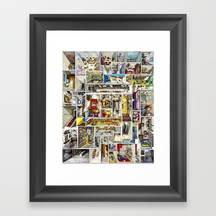 ROOMS FROM MOVIES MIXED Framed Art Print