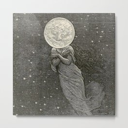 AROUND THE MOON - EMILE-ANTOINE BAYARD Metal Print | Beautiful, Scifi, Books, Psychic, Julesverne, Witches, Funny, Cute, Witch, Tarot 