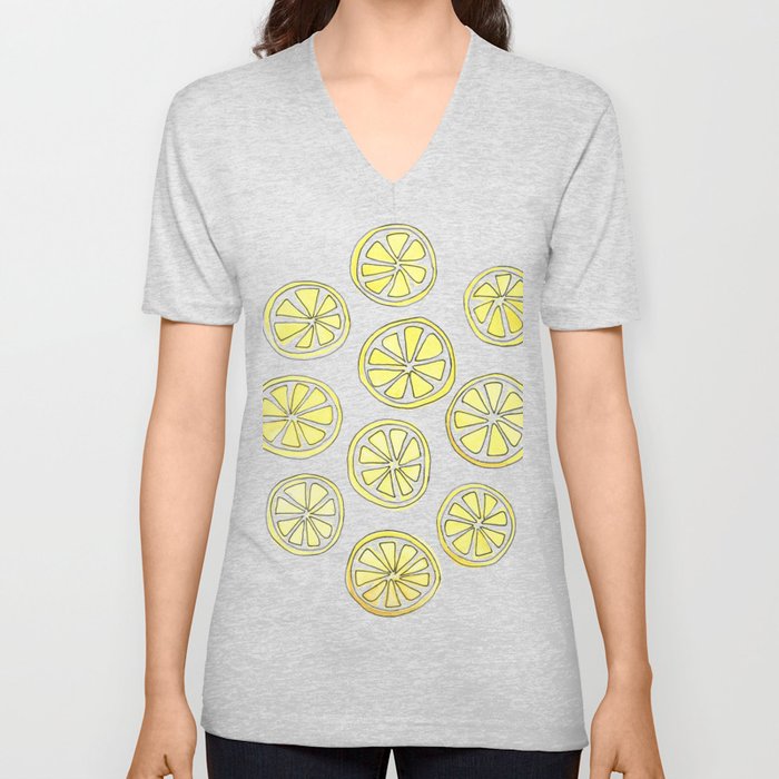 Lemon Slices V Neck T Shirt
