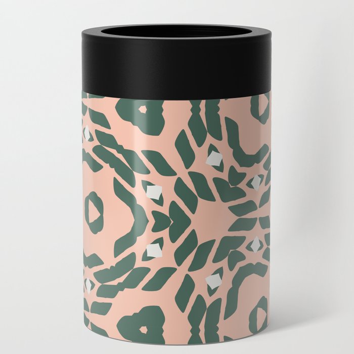 Triangular Flowers Pattern Artwork 02 Color 2 Can Cooler