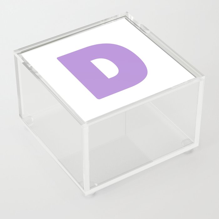 D (Lavender & White Letter) Acrylic Box