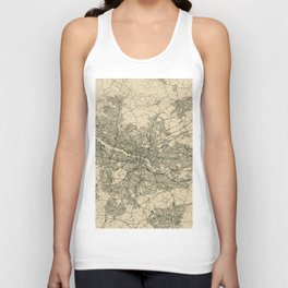 Glasgow, Sscotland. Retro City Map. Vintage Unisex Tank Top