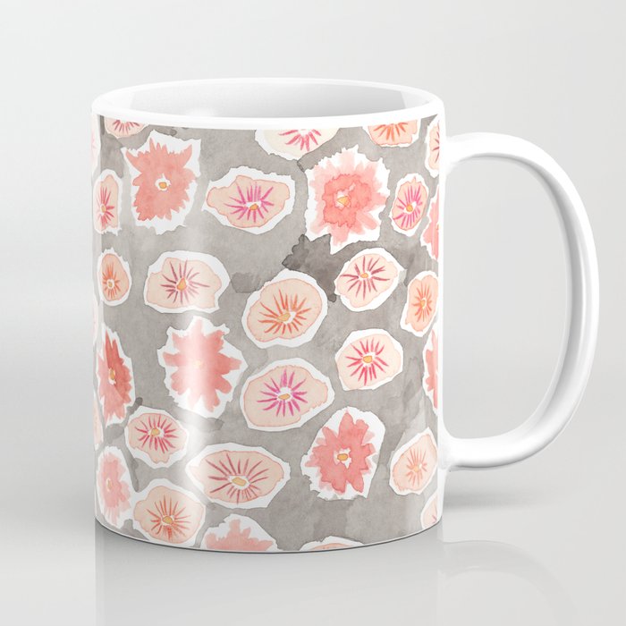 Watercolor flowers pink and gray by robayre Coffee Mug