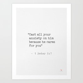 1 Peter 5:7 Art Print