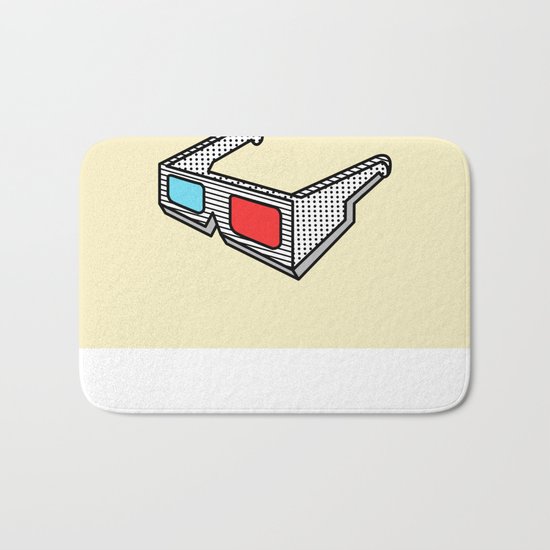 3d glasses Bath Mat