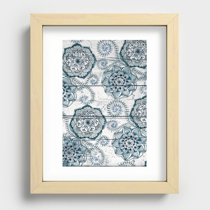 Society6 ケース Navy Blue Floral Doodles on Wood by Micklyn Navy Blue Floral Doodles on Wood Stationery Cards by micklyn