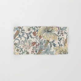 William Morris Enchanted Golden Lily Cream Blue Floral Hand & Bath Towel