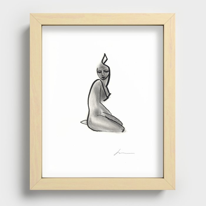 Seated Figure Recessed Framed Print