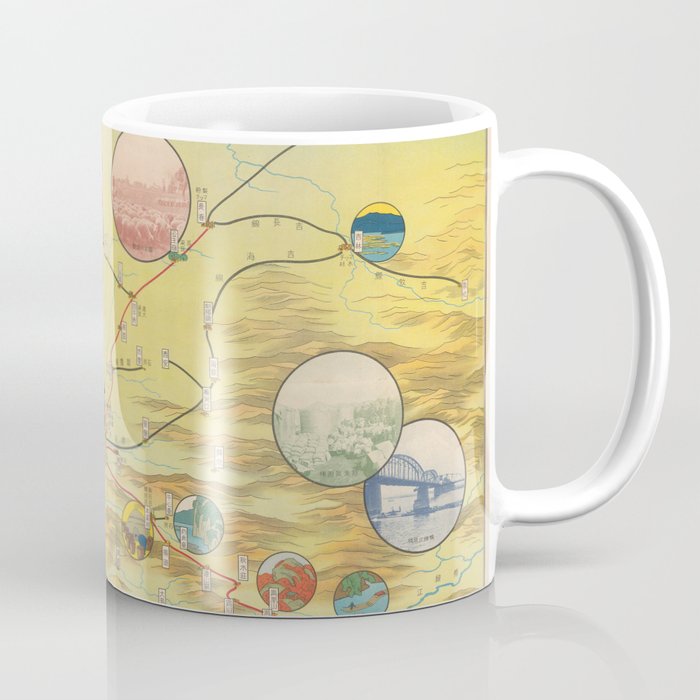 1936 Pictoral Map of Japanese Coast Coffee Mug