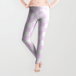 Small Checkered - White and Pastel Violet Leggings