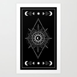 Tarot Card - Sun and Moon Art Print