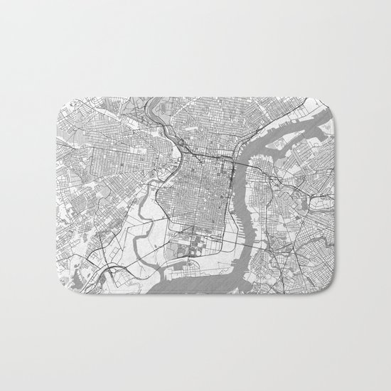 Philadelphia Map Line Bath Mat
