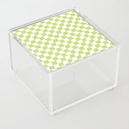 Pastel Green Checkered Pattern Groovy Aesthetic Acrylic Box