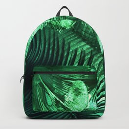jungle leaves tropical palm tree leaf botanical design Backpack