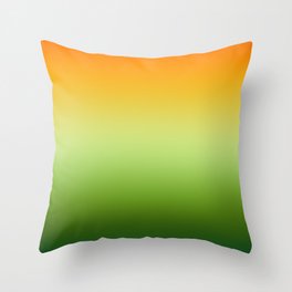 Orange And Green Ombre Throw Pillow