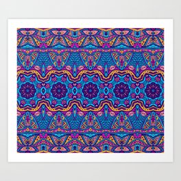 Ethnic Textile Print Seamless Pattern Art Print