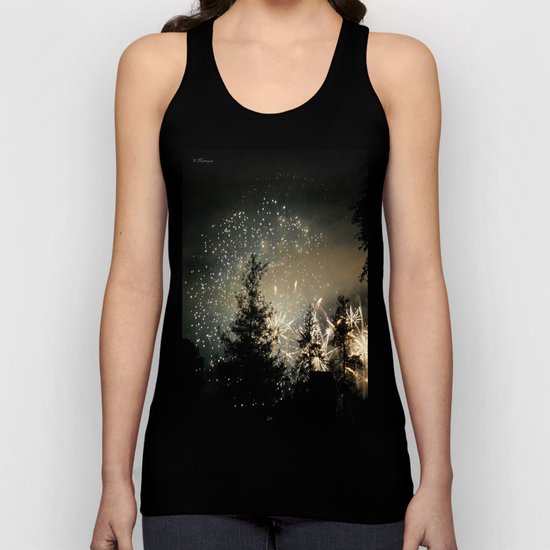 Forest Fireworks. © S. Montague. Unisex Tank Top