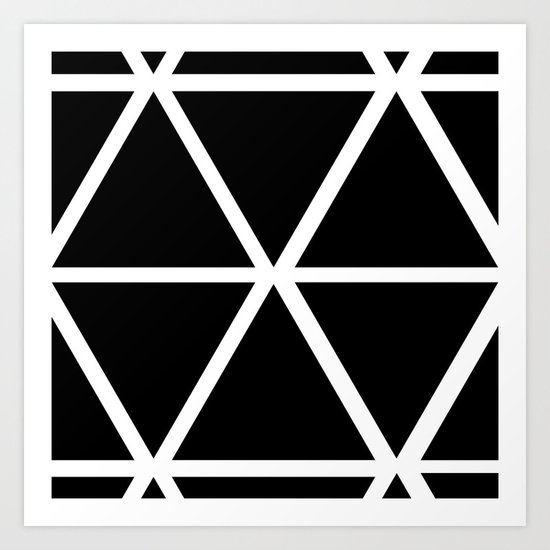 BLACK & WHITE TRIANGLES Art Print